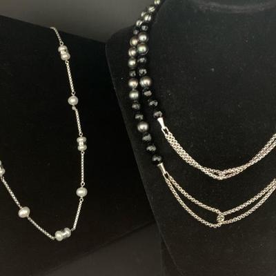 Sh746v beautiful silver and beaded necklaces