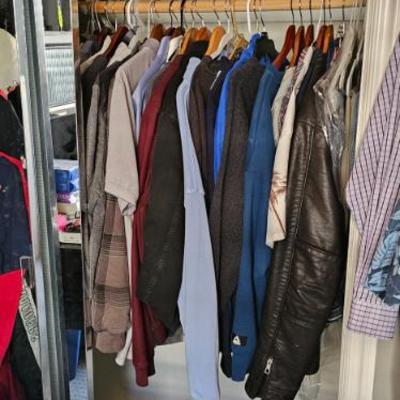 Packed closet of men's clothing $4.00 each