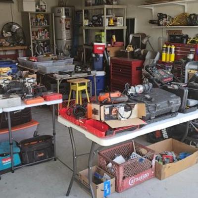 Packed garage FULL OF TOOLS!  More photos of tools coming soon!