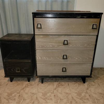 Vintage Chest/secretary & Matching Nightstand