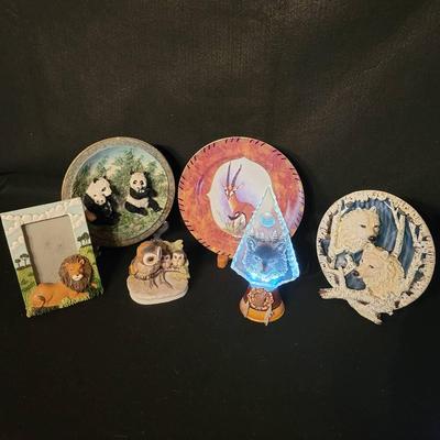 Lynn Chase African Portraits Gazelle Plate, Bradford Exchange "Spirit Of Courage" Lighted Arrowhead,