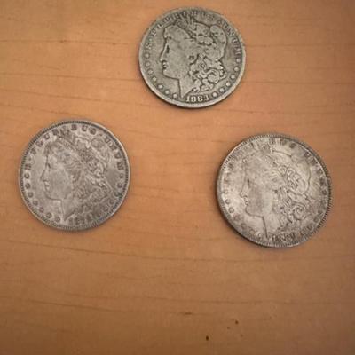 Morgan silver dollar coins