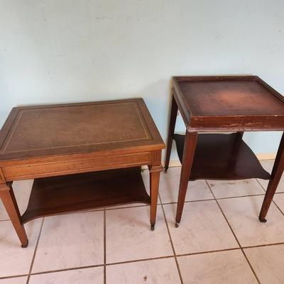 2 Rough Antique Lammert's, Mersman Rolling Side Tables -