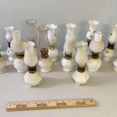 Milk glass Oil Lamp Lot 