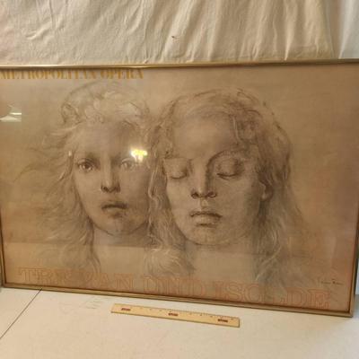 Vintage Metropolitan Opera Tristan und Isolde Framed Poster - 36x23"