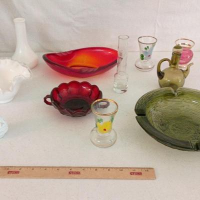 Vintage Colored Glass - Milk Glass, Amberina, Cranberry, Hand-painted++