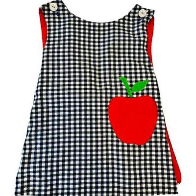 Sale Photo Thumbnail #90: Vintage Saks 5th Avenue Wool Gingham Wrap-around Jumper Dress With Apple Pocket