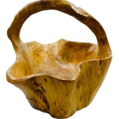 Sale Photo Thumbnail #161: Hand Carved Wooden Basket