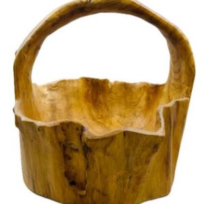 Sale Photo Thumbnail #163: Hand Carved Wooden Basket