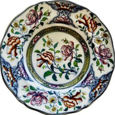 Sale Photo Thumbnail #100: Antique English Ironstone 10.5" Plate - Ridgway Eugenie Pattern