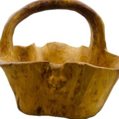 Sale Photo Thumbnail #162: Hand Carved Wooden Basket