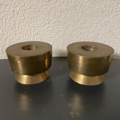 Brass Taper Candleholders with Tapered Bases
