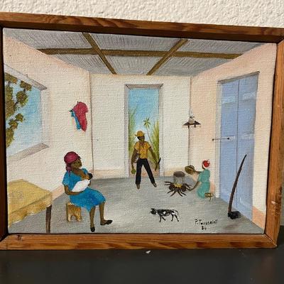 Framed Oil Painting on Canvas Signed ‘P. Toussaint,’ 1984