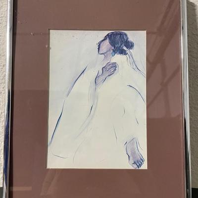 Framed Reproduction Artwork by R.C. Gorman with Informative Backing