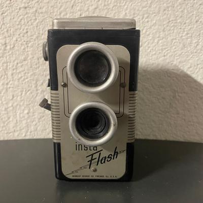 Tower Insta-Flash Twin-Lens Reflex Camera With Flash Hood