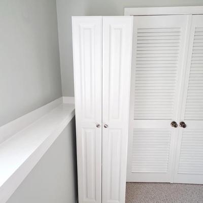 white storage cabinet