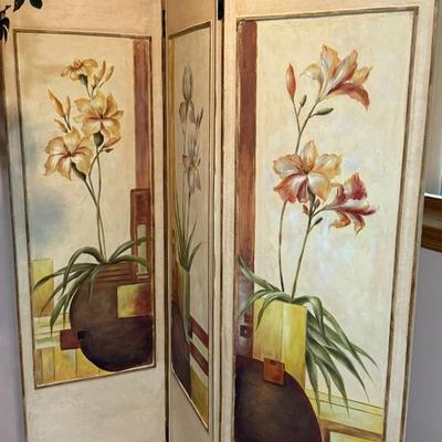Sale Photo Thumbnail #8: Floral painted room divider