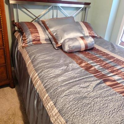 wood and metal bedframe