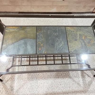 glass and tile coffee table
