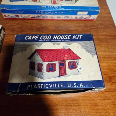 vintage mid century plasticville model train kits