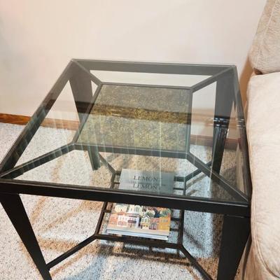 glass and tile side tables