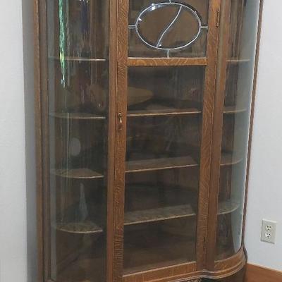 Quarter Sawn Oak Corner Cabinet
