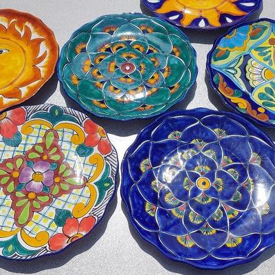 Mexican Colorful Pottery Plates