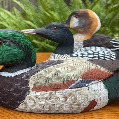 Northwest Artisan Guild Carved Wood Duck Decoys 