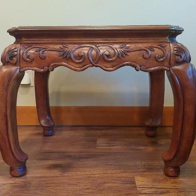 Accent Table With Glass Insert #1