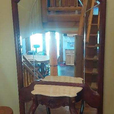 Pulaski Ornate Hall Mirror w/ Attached Stand/legs 6++Feet High