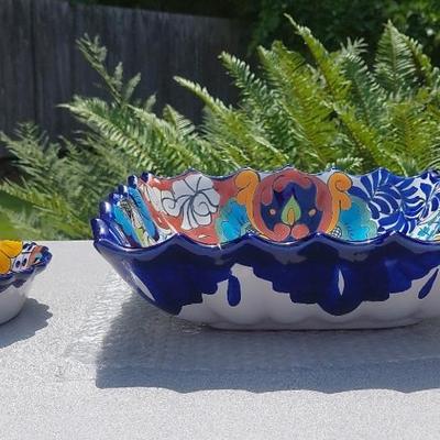 Colorful Mexico Art Pottery Dishes