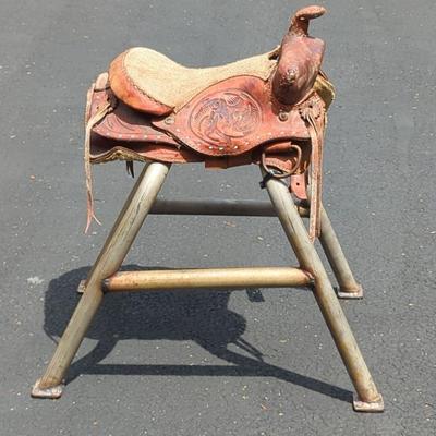 Pony Saddle On Metal Base