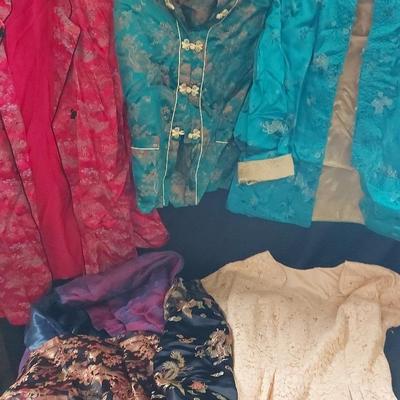 VINTAGE ASIAN ROBES AND A LACE DRESS