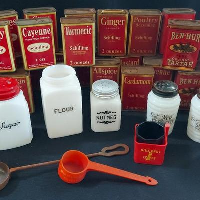 LARGE LOT OF VINTAGE SPICE CONTAINERS
