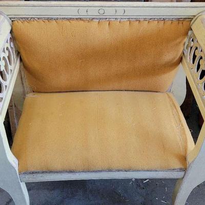 YELLOW CUSHION WOODEN CHAIR