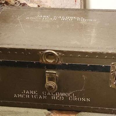 VINTAGE MILITARY TRAVEL TRUNK
