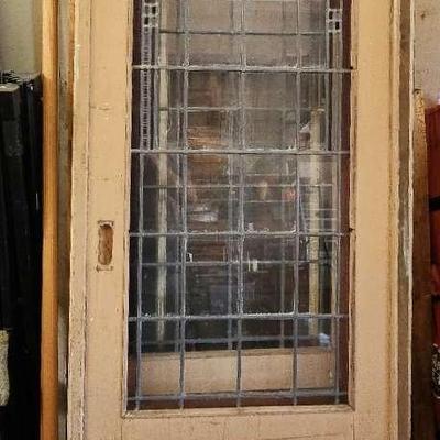 TWO VINTAGE STAINED GLASS DOORS