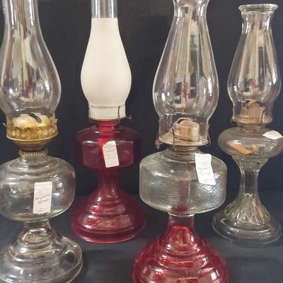 RED GLASS KEROSENE LAMPS AND MORE