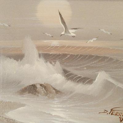 "POUNDING SURF" ORIGINAL OIL PAINTING BY PERRY