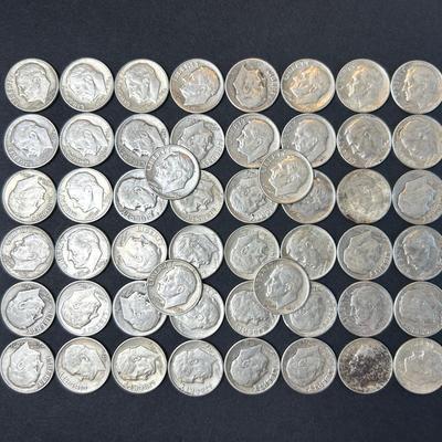 90% Silver Roosevelt Dimes (52 Coins) – Lot #1