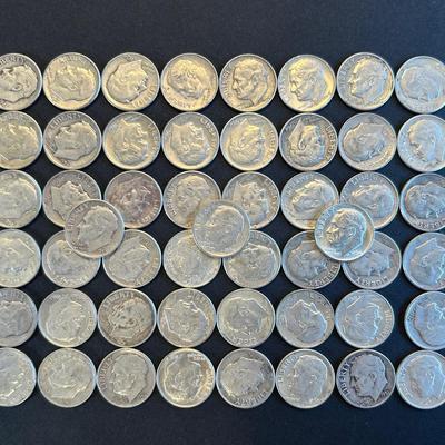 90% Silver Roosevelt Dimes (51 Coins) – Lot #2