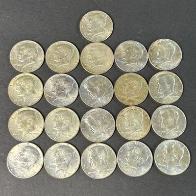 40% Silver Kennedy Half Dollars (21 Coins, 1965–1970) – Lot 1