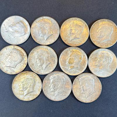 90% Silver Kennedy Half Dollars – 1964 (11 Coins, Lot 2)
