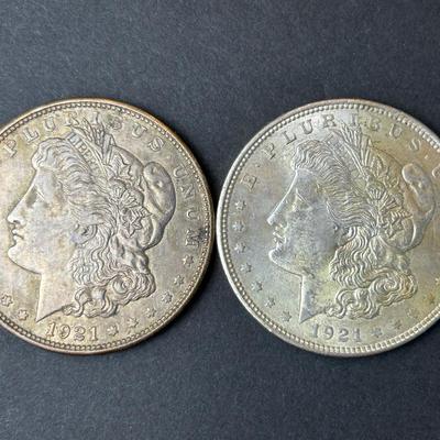 Morgan Silver Dollars – 1921 (2 Coins, 90% Silver)