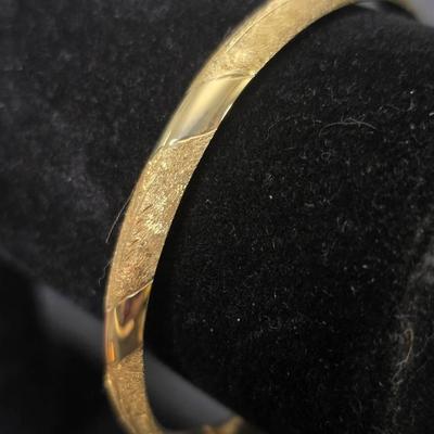 14K Gold Hinged Bangle Bracelet -2.5" Interior Dia.