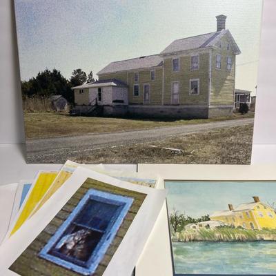 Watercolor Painting Of House On Smith Island, Plus Print Of House With Ghostly Figure In Window