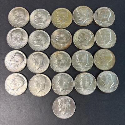 40% Silver Kennedy Half Dollars (21 Coins, 1965–1970) – Lot 5