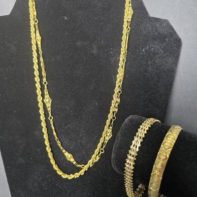 Gold Tone Sterling Silver & 800 Silver Necklaces & Bracelets