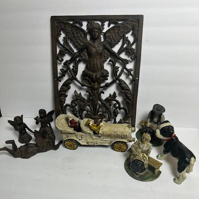 Reproduction Cast Iron Car, Bookends, Boston Terrrier, Angels, Grille