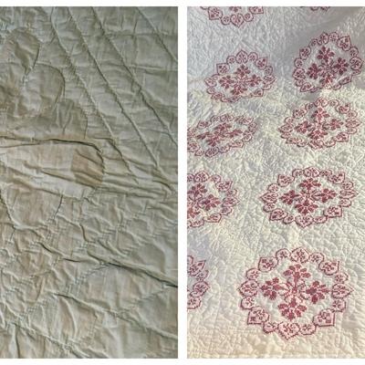 Hand Sewn Quilts, Cross Stitch 90x108, Green 77x156
